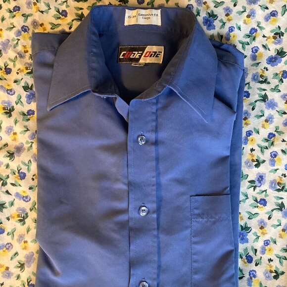 Beautiful Mens Blue Large Code One Dress Shirt – 15/34 - Picture 9 of 11